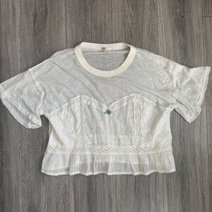 Free People Fall in Love Tee Ivory